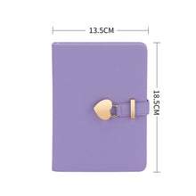 Fashion Creative Heart-shaped Sheepskin Lock Journal