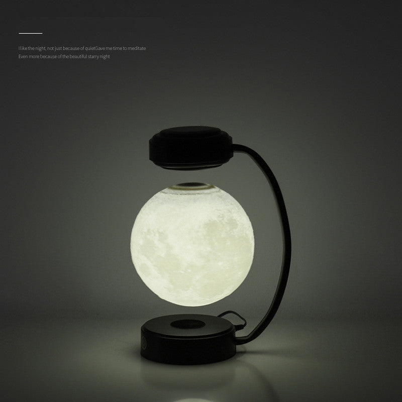Lámpara de Noche de Luna LED 3D Inalámbrica Magnética Levitante Giratoria Flotante para Escuela, Oficina, Librería y Decoración del Hogar