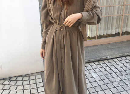 Elegant Lace-up Long Dress