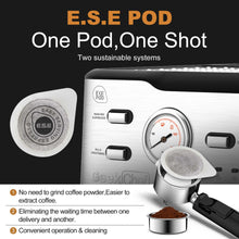 20 Bar Professional Coffee Machine With Pod Filter, Milk Frother Steam Wand & Thermometer. 1.5L Water Tank