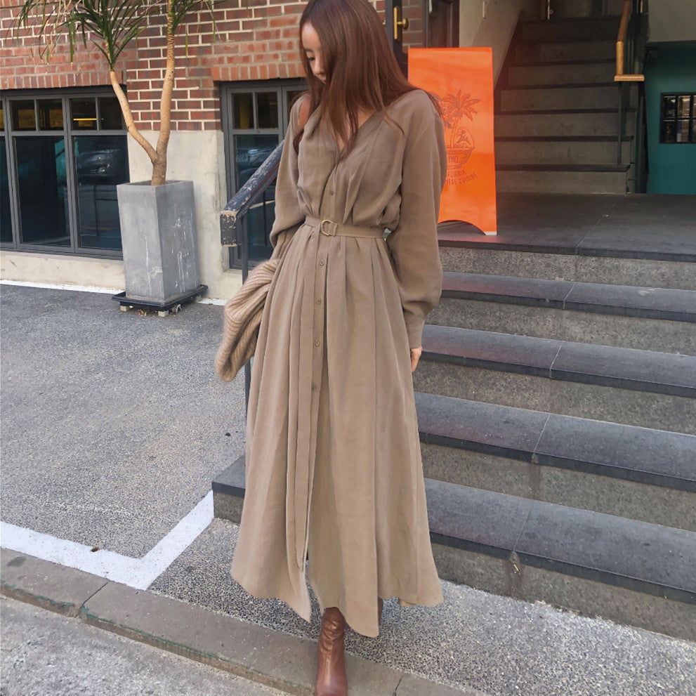 Vestido largo elegante con cordones