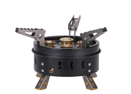 Portable Windproof Camping Cookout Gas Stove Holder Set