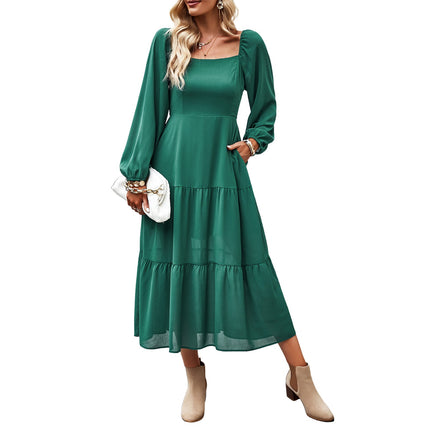 Square Collar Dress Female Temperament Elegant Dress