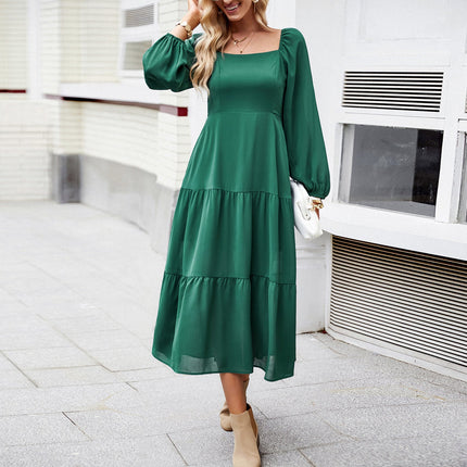 Square Collar Dress Female Temperament Elegant Dress