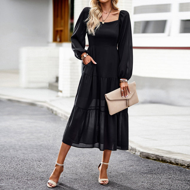 Square Collar Dress Female Temperament Elegant Dress