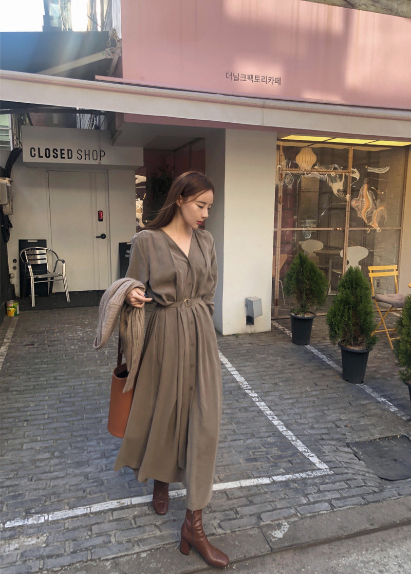 Vestido largo elegante con cordones