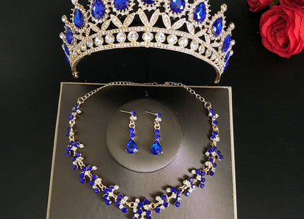 Royal Queen Bridal Jewelry Sets For Women Luxury Tiaras Crow