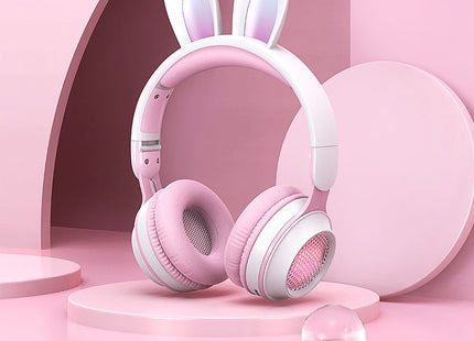 Rabbit Ear Headphones Wireless Luminous Extendable Wheat Headphones