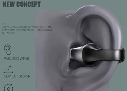 Ear Clip Bone Conduction Headphone Bluetooth 5.2 HIFI Wireless Earphone Touch Handsfree Sports Noise Cancelling Headset With Mic