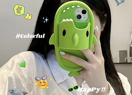 Funny Shark Slipper Phone Case For Iphone 11 12 13 14 Pro Max Creative Soft Silicone Shockproof Protective Full Cover For Apple