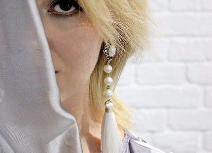 Fashion Pearls European And American Tassel Earrings