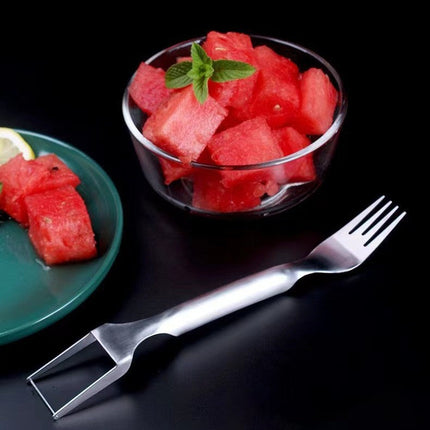 2 In 1 Watermelon Fork Slicer Multi-purpose Stainless Steel Watermelon Slicer