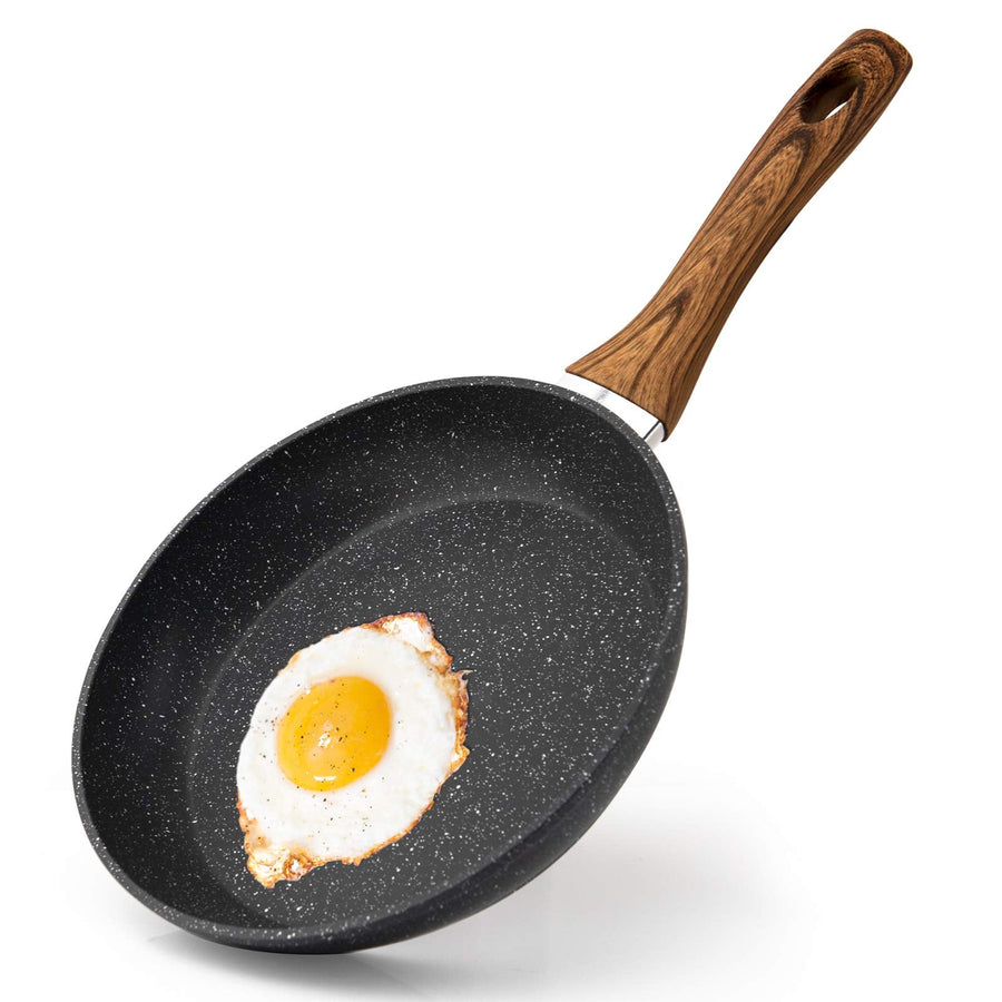 Sartén Antiadherente de 20 cm para Huevos, Wok de Inducción para Bistec, Tocino, Salchichas, Hamburguesas, Wok Antiadherente de Aluminio Forjado con Revestimiento Antiarañazos y Mango Antiescaldado Bann