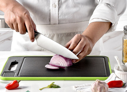 Double-side Cutting Board With Defrosting Function Chopping Board Kitchen Grinding Cutting Board With Knife Sharpener