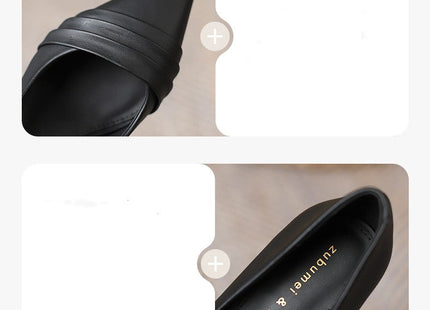 New Shallow Mouth Pleated Single Shoes Female