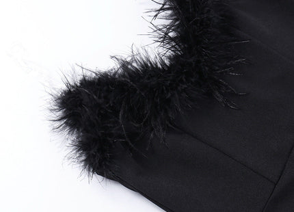 Ladies Wrap Dress Fashion Patchwork Feathers