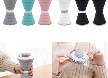 500ML Silicone Water Bottle Cup Foldable Leak Proof Portable Sports Travel Water Bottles For Outdoor Travel Gym Hiking Reuseable Kitchen Gadgets