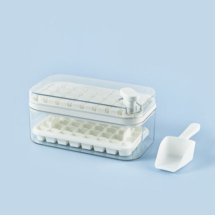 One-button Press Type - Ice Cube Maker Ice Tray Mold With Storage Box With Lid