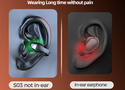 Ear Clip Bone Conduction Headphone Bluetooth 5.2 HIFI Wireless Earphone Touch Handsfree Sports Noise Cancelling Headset With Mic
