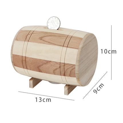 Solid Wood Cylinder Piggy Bank