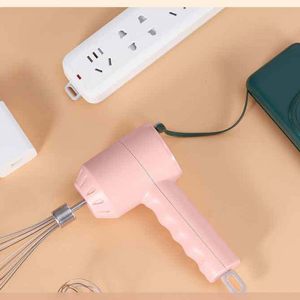 Portable Mini Wireless Electric Egg Beater HandHeld USB Rechargeable Food Mixer Milk Frother 3 Speed Cream Food Cake Mixer