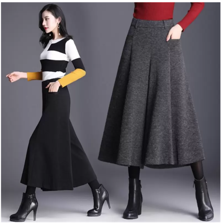 Autumn And Winter New Woolen Trousers Cropped Trousers