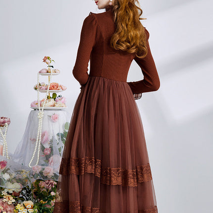 Elegant Long Sleeve Court Dress