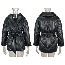 Winter Parkas For Women Loose Leather Coats Ladies Jackets