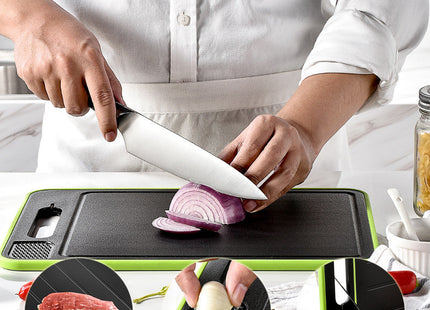 Double-side Cutting Board With Defrosting Function Chopping Board Kitchen Grinding Cutting Board With Knife Sharpener
