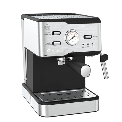 20 Bar Professional Coffee Machine With Pod Filter, Milk Frother Steam Wand & Thermometer. 1.5L Water Tank