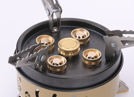 Portable Windproof Camping Cookout Gas Stove Holder Set