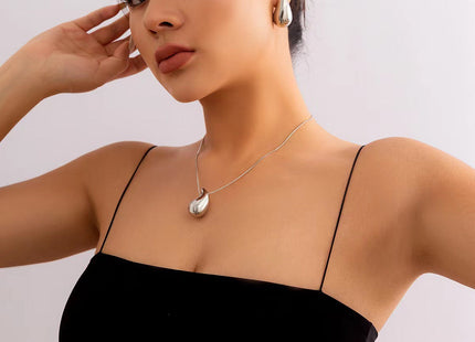 Fashion Jewelry Ornament Plate Doodle Water Drop Hanging Punk Necklace
