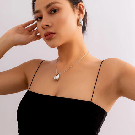 Fashion Jewelry Ornament Plate Doodle Water Drop Hanging Punk Necklace