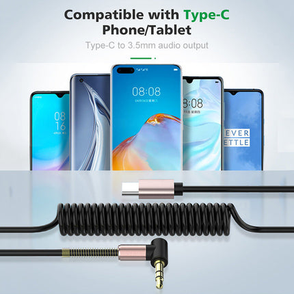 Elbow Spring Telescopic Type-c Audio Adapter Cable