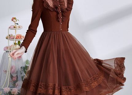 Elegant Long Sleeve Court Dress
