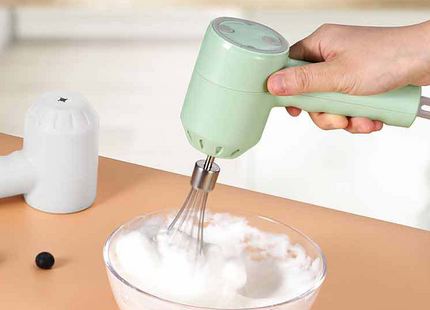 Portable Mini Wireless Electric Egg Beater HandHeld USB Rechargeable Food Mixer Milk Frother 3 Speed Cream Food Cake Mixer