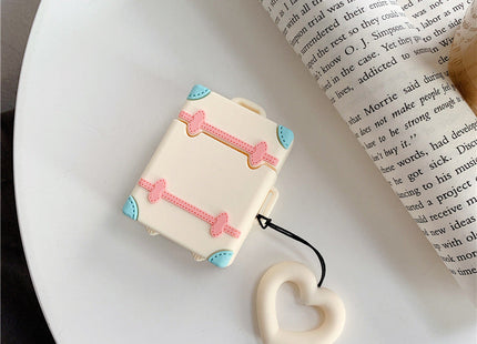 Liquid Silicone Airpods Protective Case Suitcase Cute